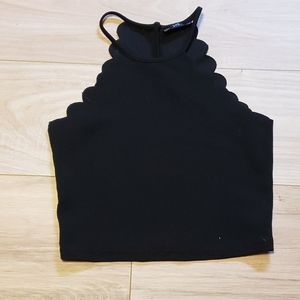 Shein scalped edge crop top